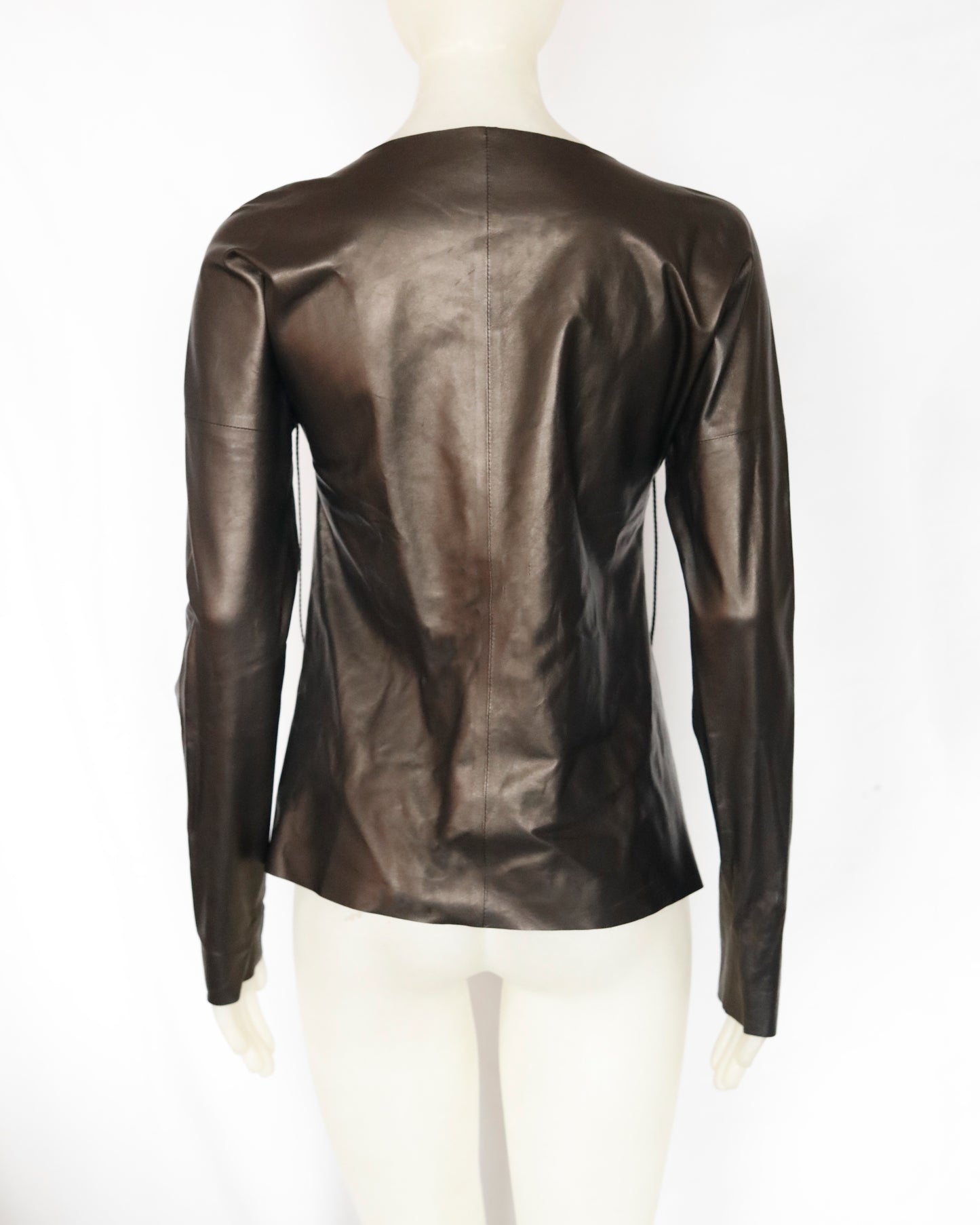 FW 2002 Gucci by Tom Ford Leather Blouse