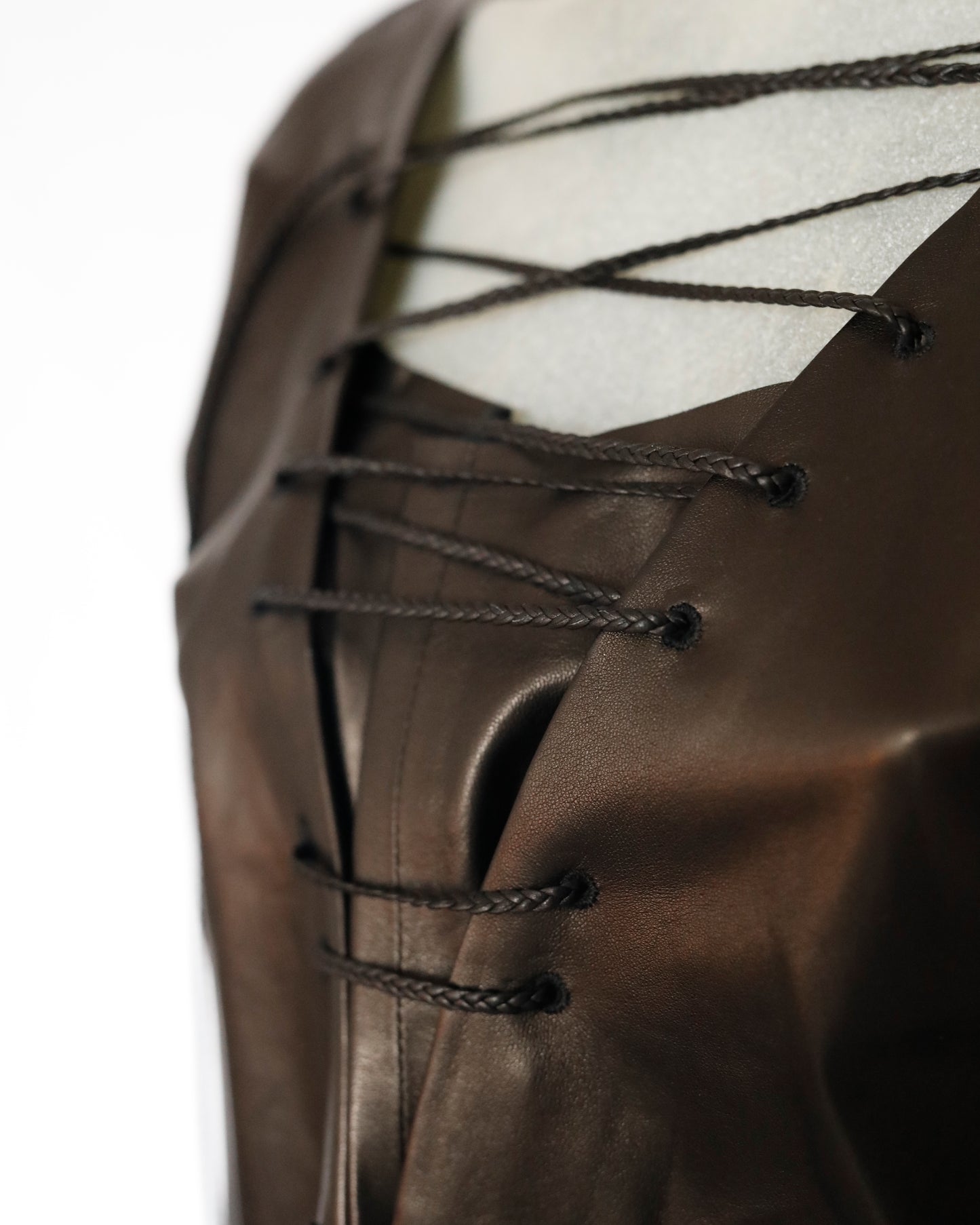 FW 2002 Gucci by Tom Ford Leather Blouse