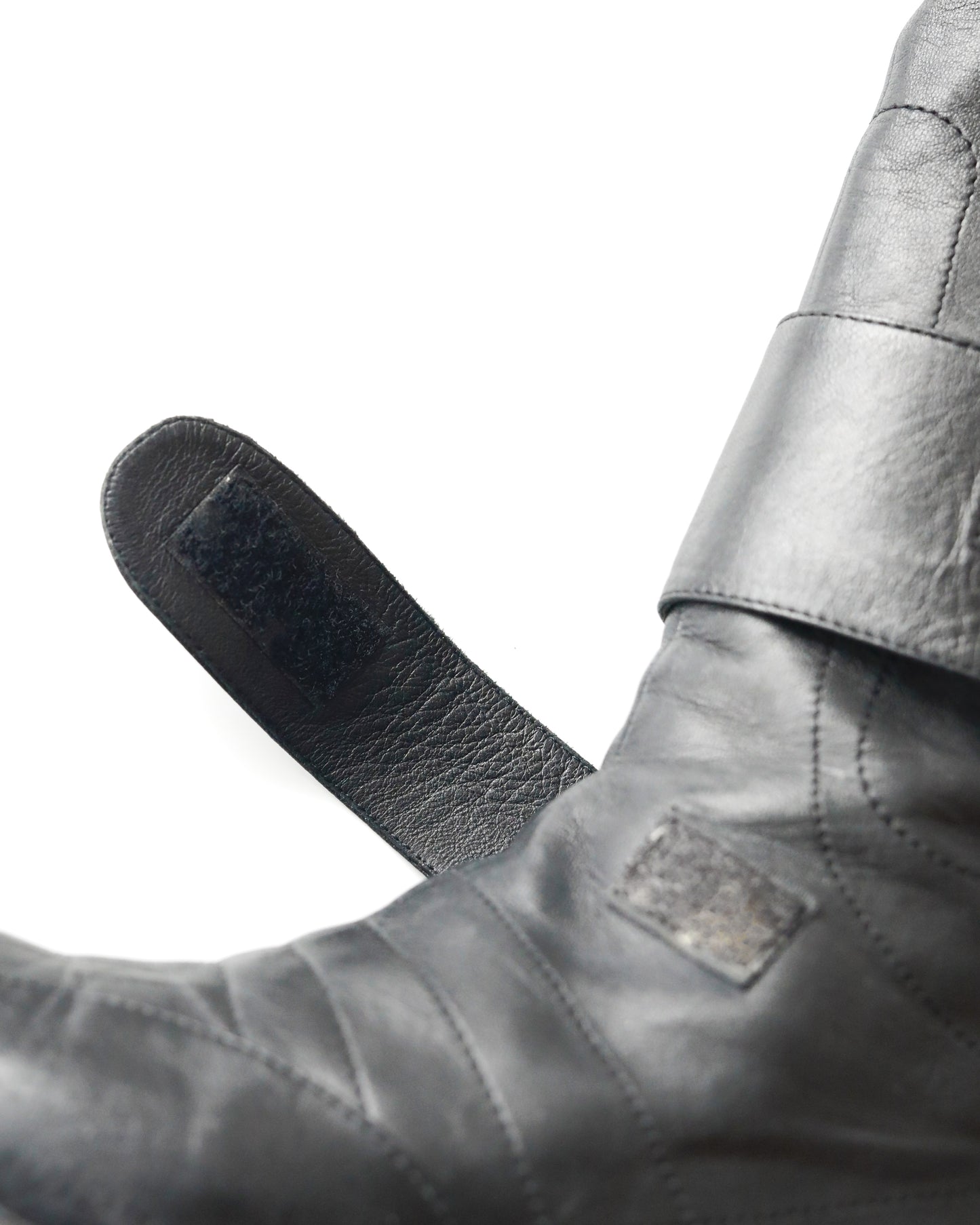 Dior by Galliano Leather Boots with lacing and velcro fasterner