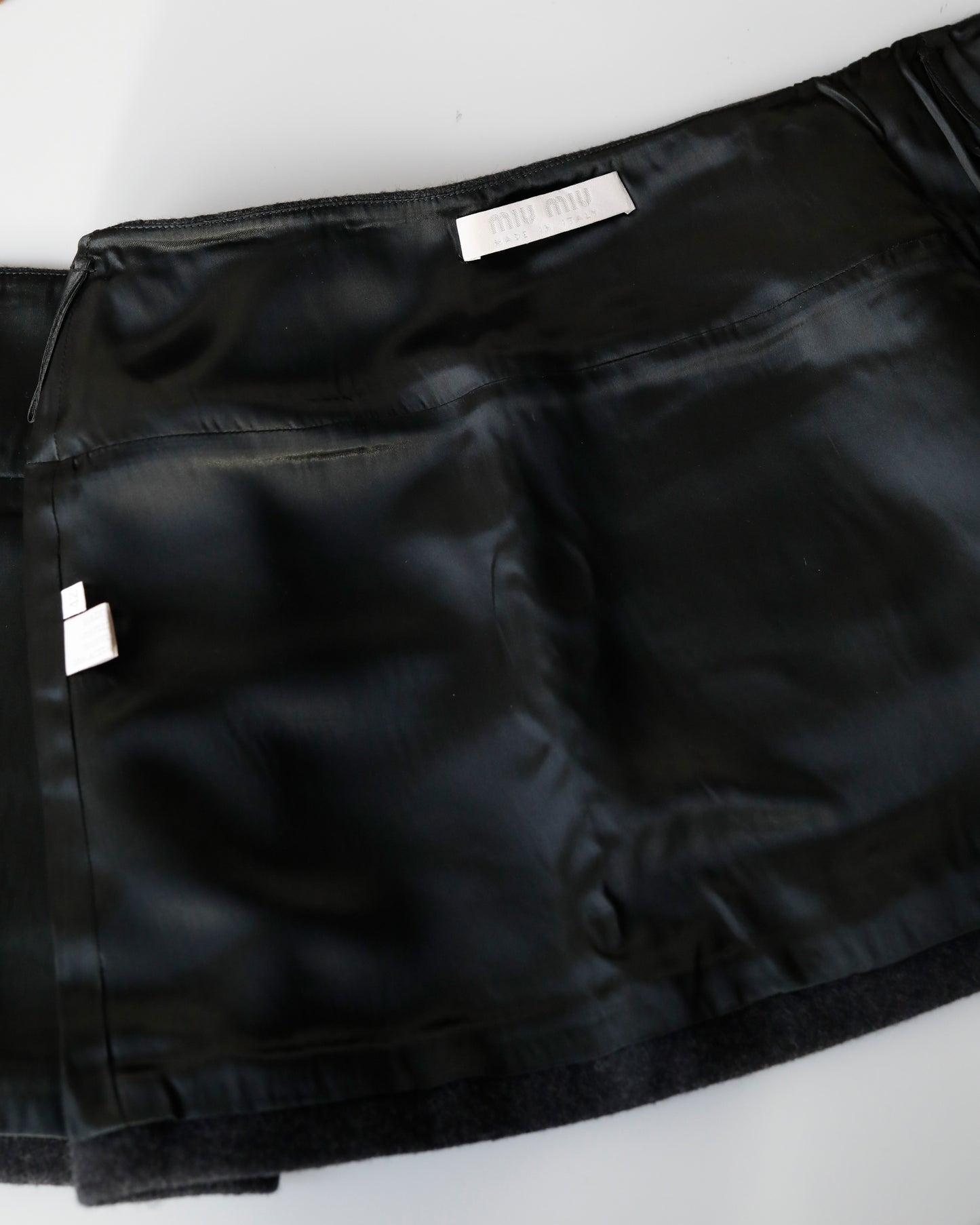 Miu Miu FW 1997 Fleece Wool Wrap Skirt