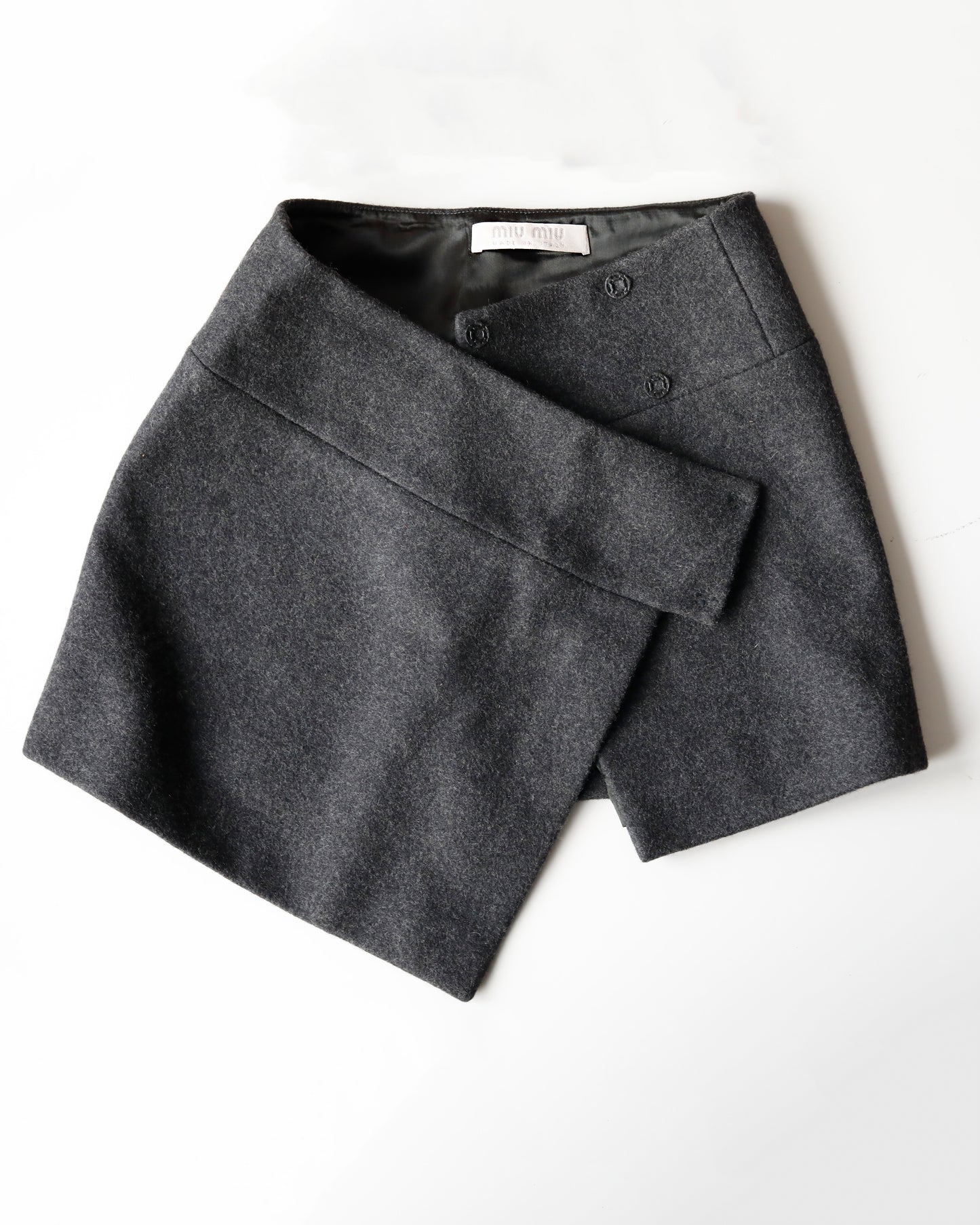 Miu Miu FW 1997 Fleece Wool Wrap Skirt