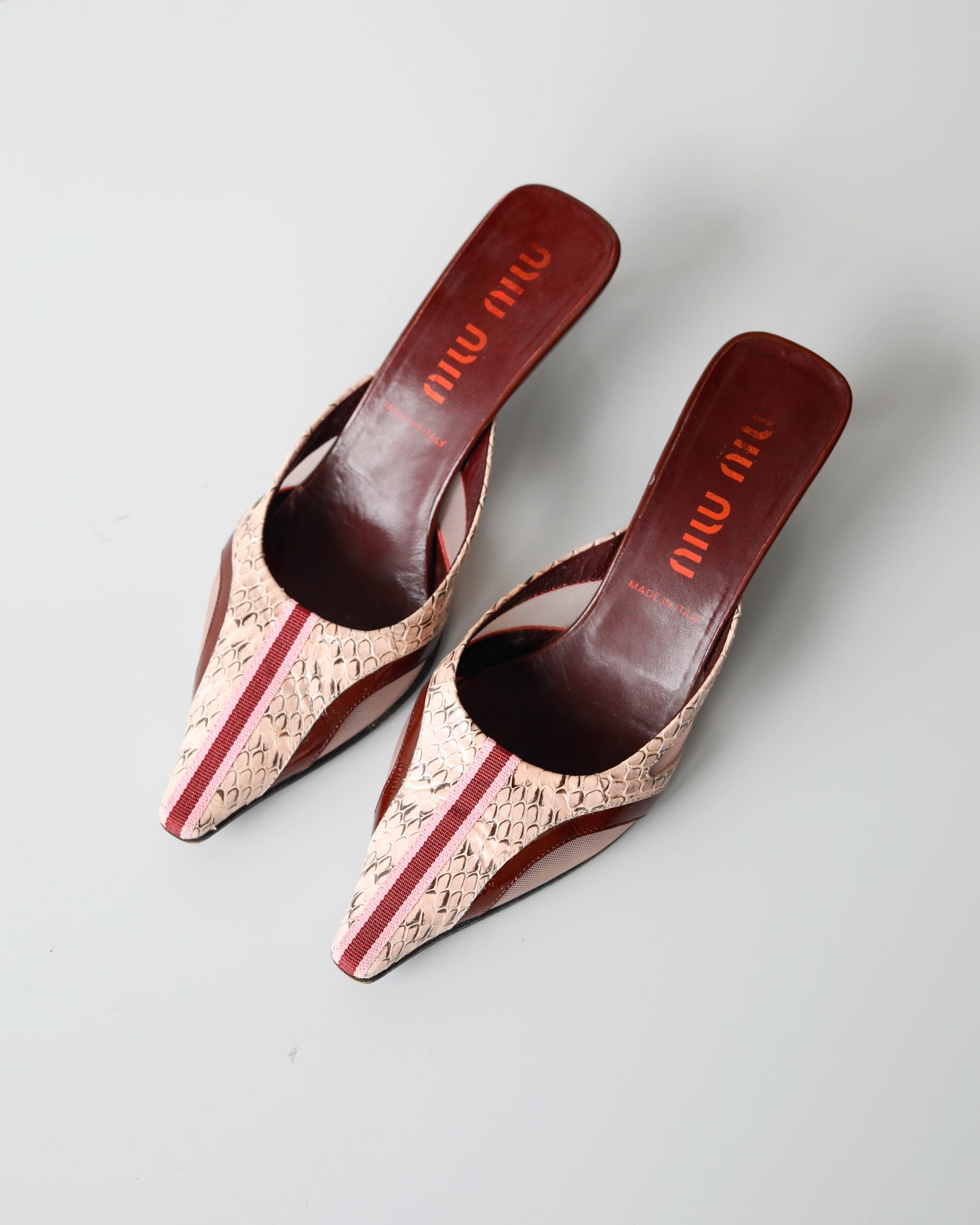 S/S 2000 Miu Miu Python Kitten Heels