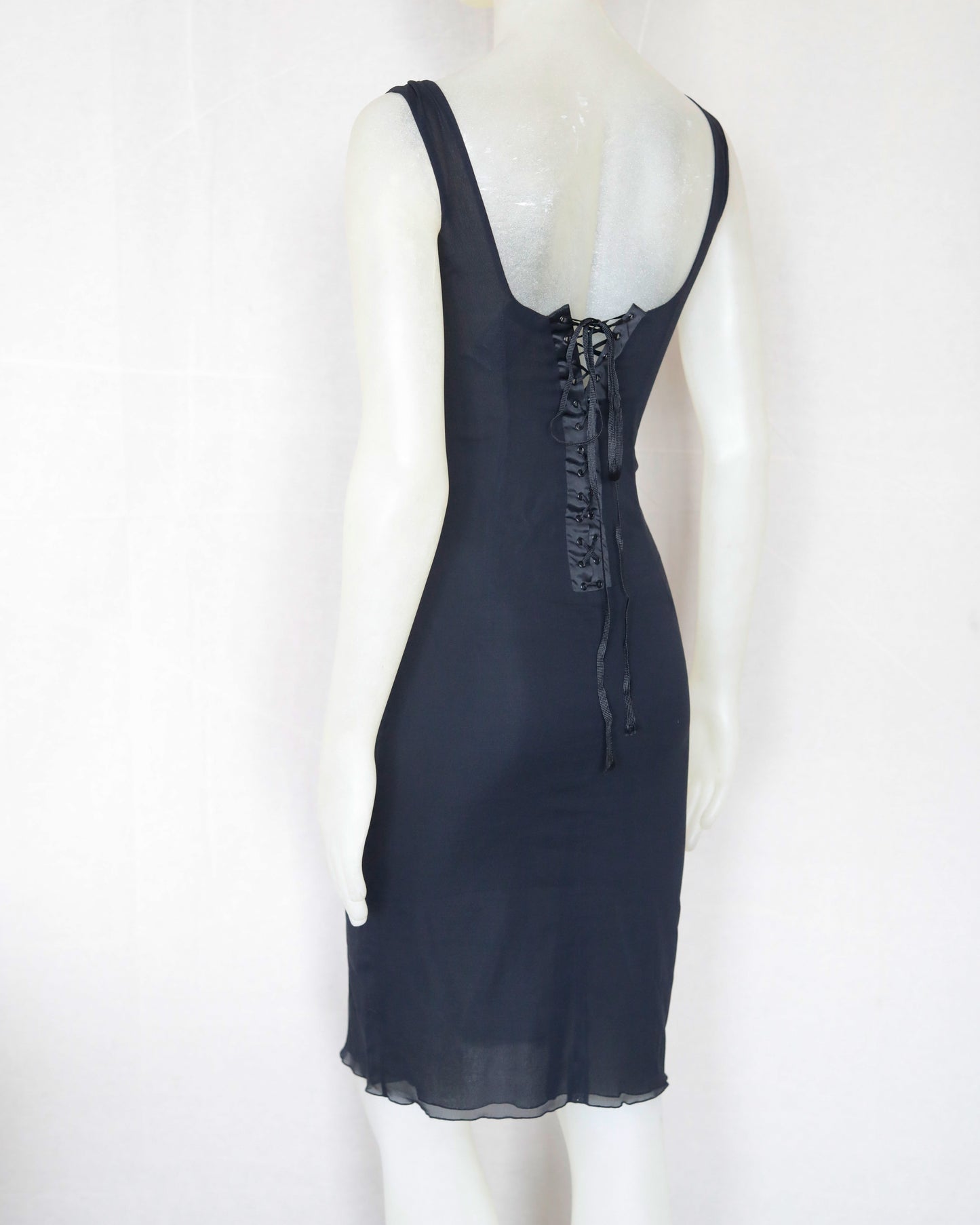 90ies Dolce & Gabbana Silk dress with lacing