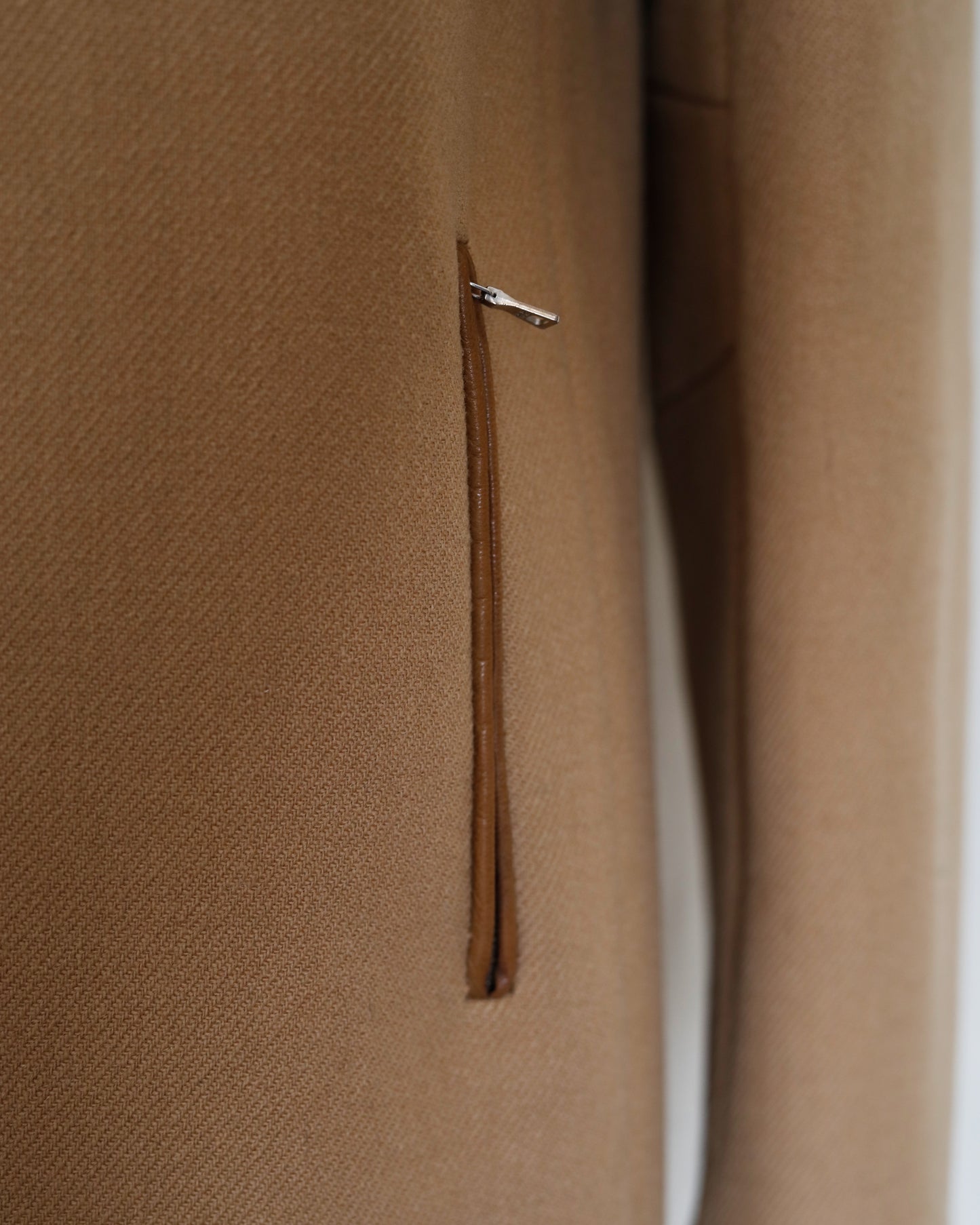 FW 1999 Prada Wool Coat with leather applications