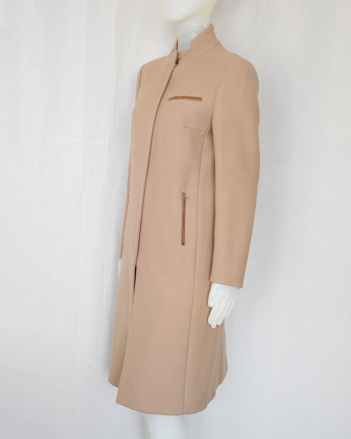 FW 1999 Prada Wool Coat with leather applications