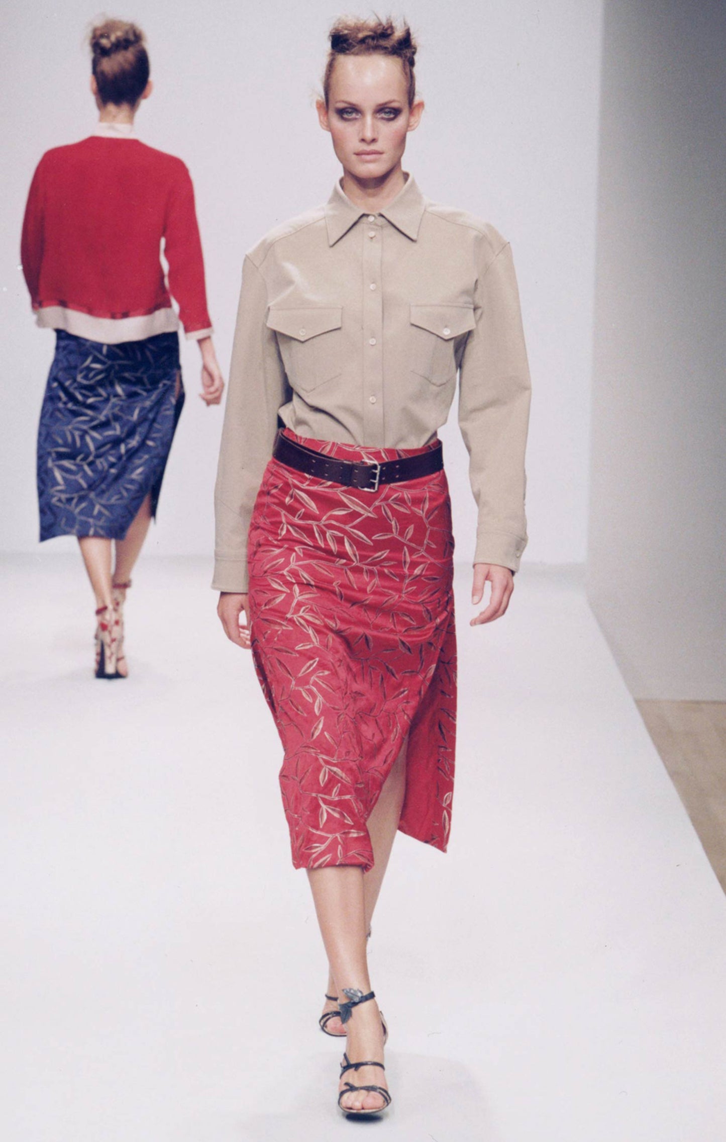 SS 1997 Prada Silk Leaf Skirt